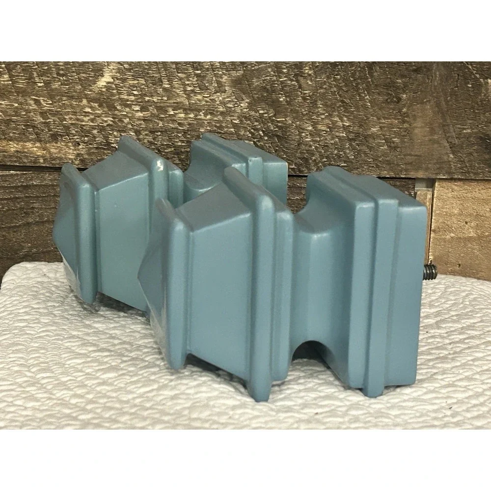 Vintage Lot Of 2 Solid Wood Furniture Bun Feet Blue Banister Curtain